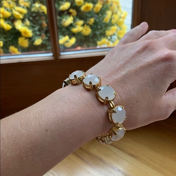 J. Crew gold & white beveled jewel clasp bracelet - Picture 12 of 13